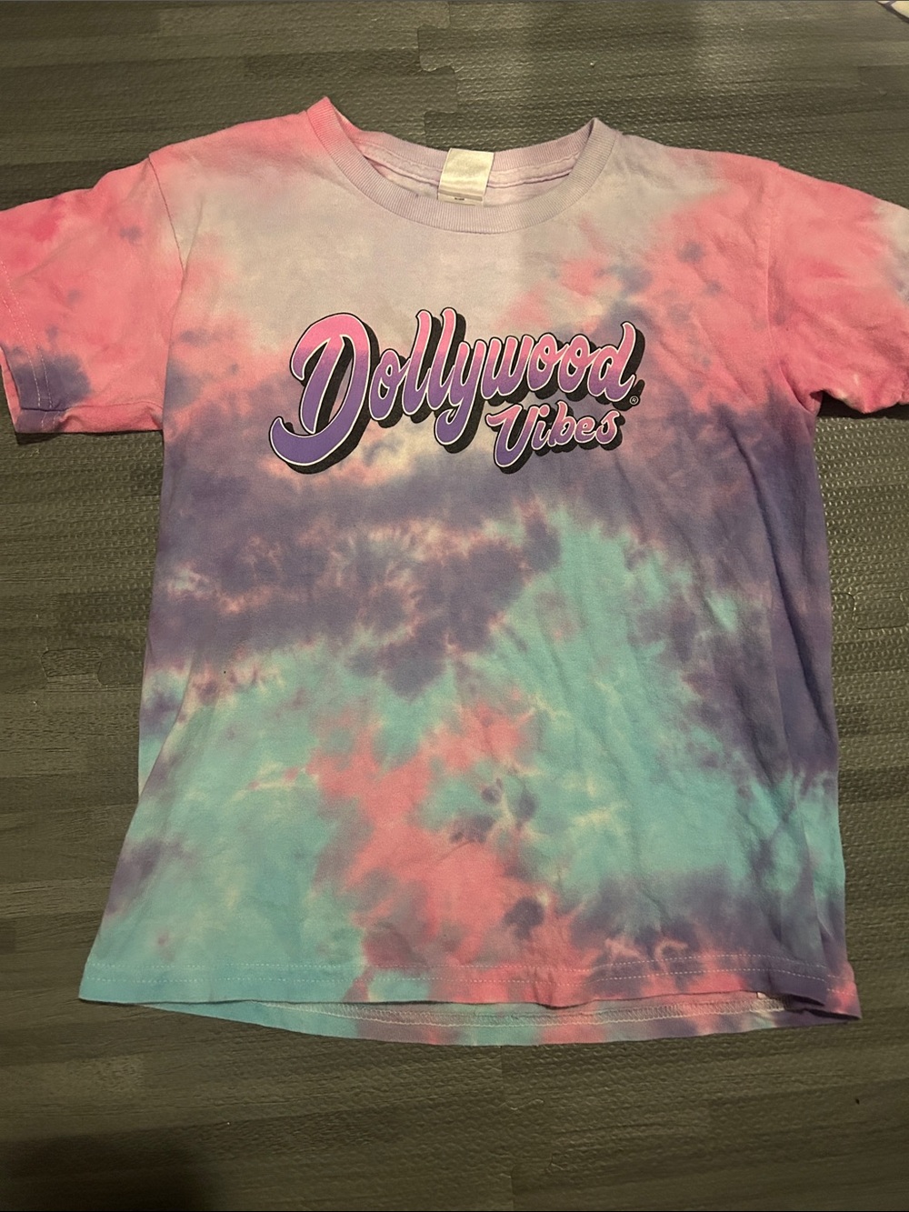 Dollywood Vibes Tie-Dye Kids Tee - Pink Purple Teal